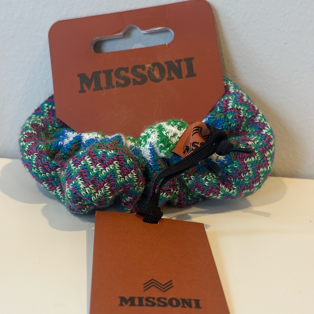 Missoni Green and Blue Hair Accessory Scrunchie